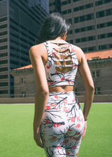 IVORY & RED LOSSOM ACTIVE TOP