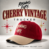 Cherry velvet striped snap