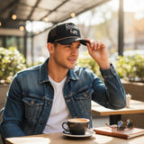Black/natural RF trucker