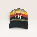 Retro velvet pattern trucker