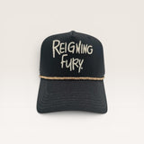 Black/natural RF trucker