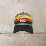 Retro velour pattern trucker