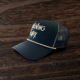 Black/natural RF trucker