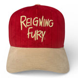 Cherry velvet striped snap