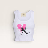 PINK HEART BREAKER CROP TANK