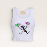 FURY ART SHAKING FLOWERS TANK WHITE