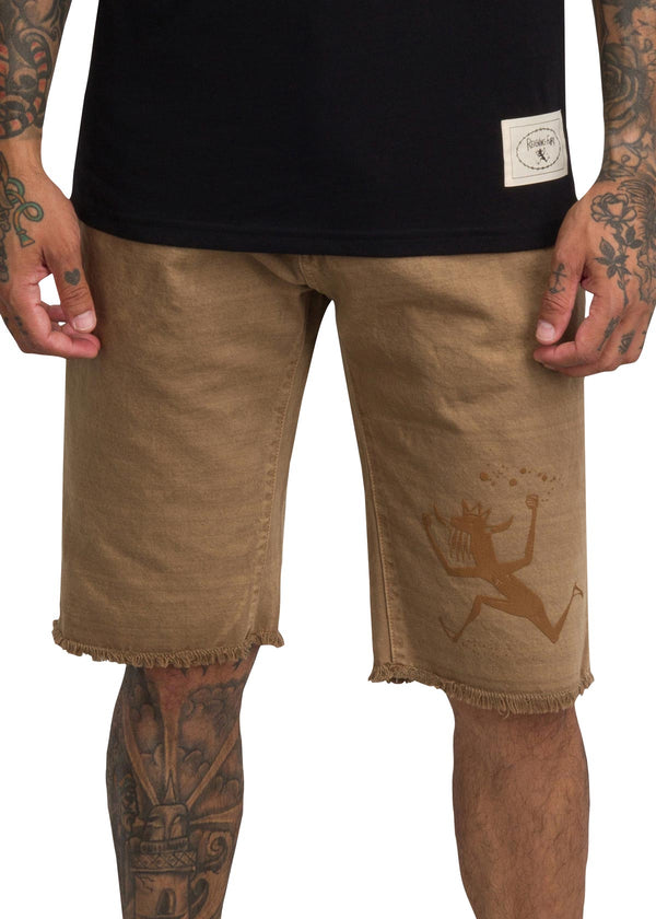 FURY DENIM SHORT IN TAN