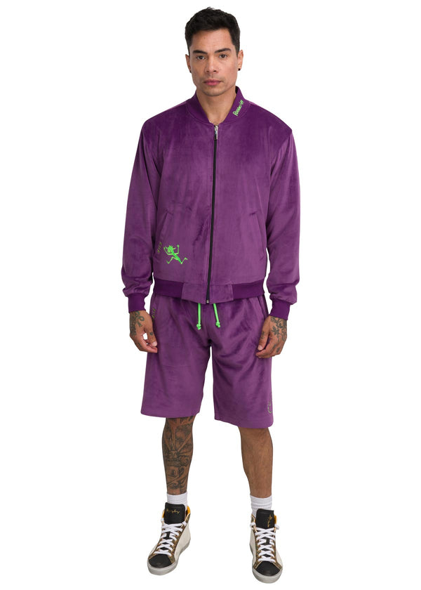 PURPLE REIGN VELOUR SHORTS