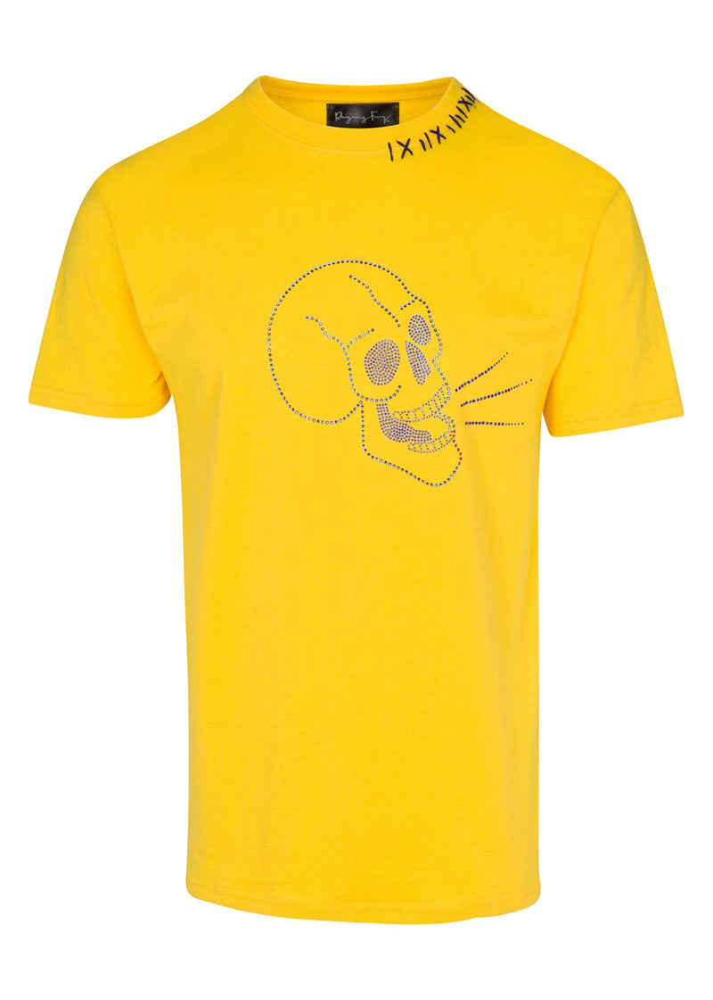 BABBLING SKULL BLUE CRYSTAL LEMON SS TSHIRT