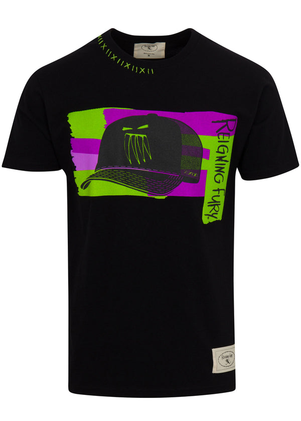 LIME GHOST OF FURY TRUCKER TEE BLACK