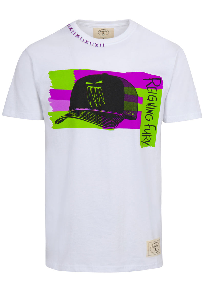 LIME GHOST OF FURY TRUCKER TEE WHITE